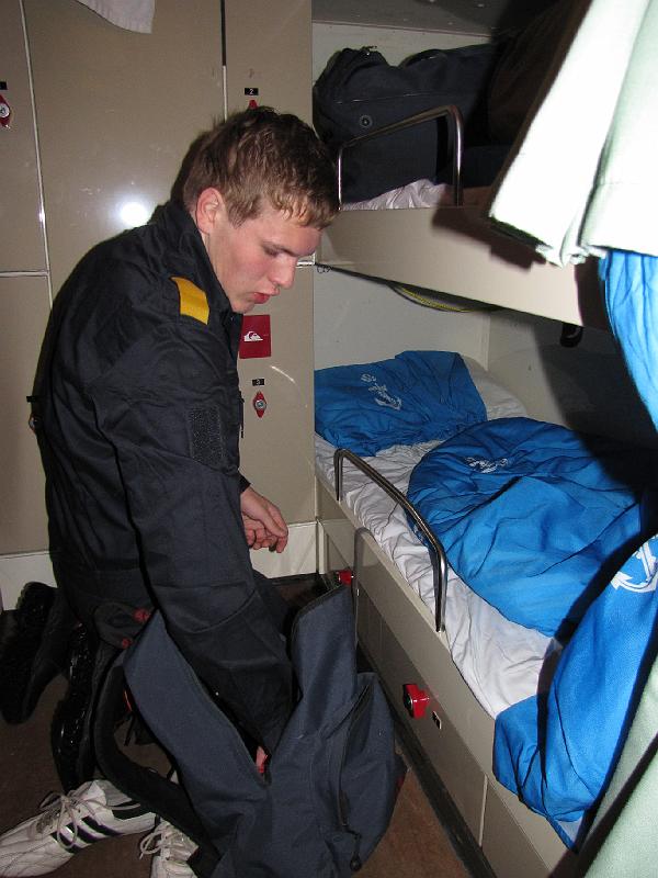 wil_bed.jpg - Wil's slaapplek. Onder het bed heeft hij nog een lade.